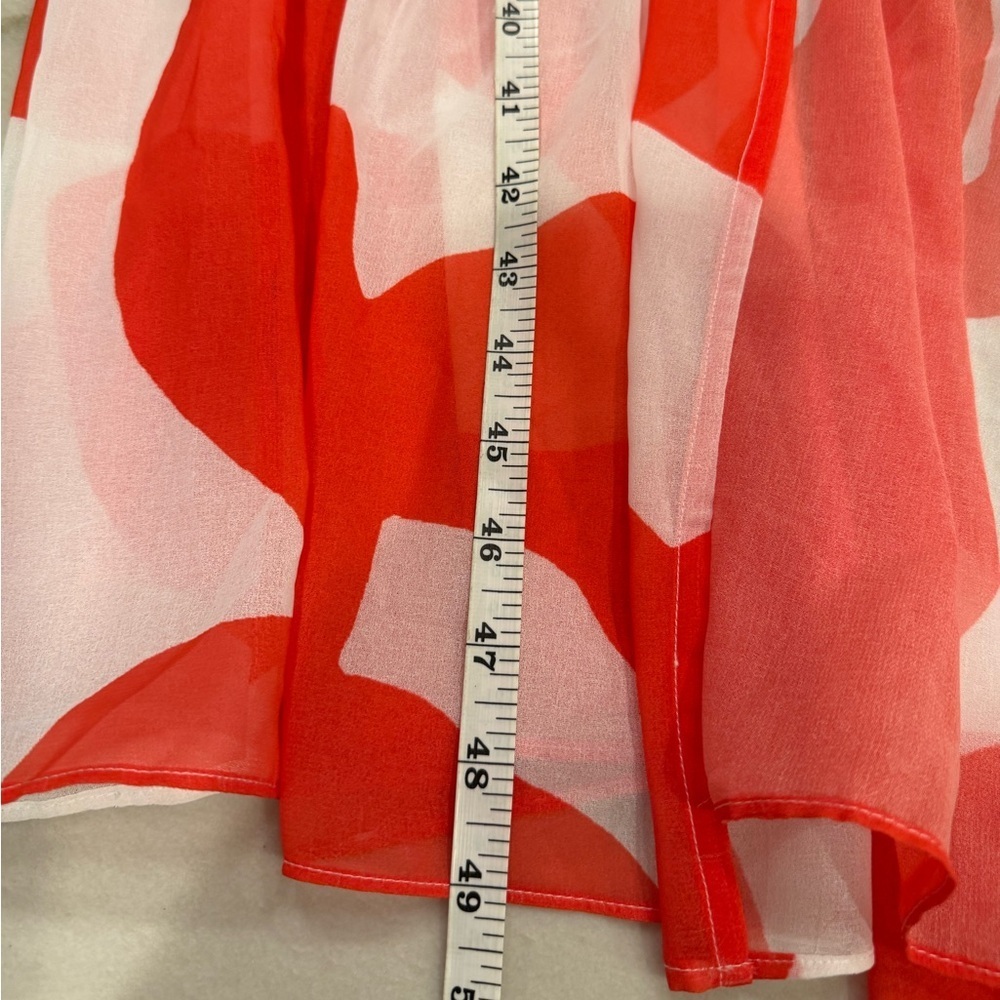Milly Cabana Cover Up Dress Size M/L Red White Long Sleeve Sheer NWT - Picture 9 of 14